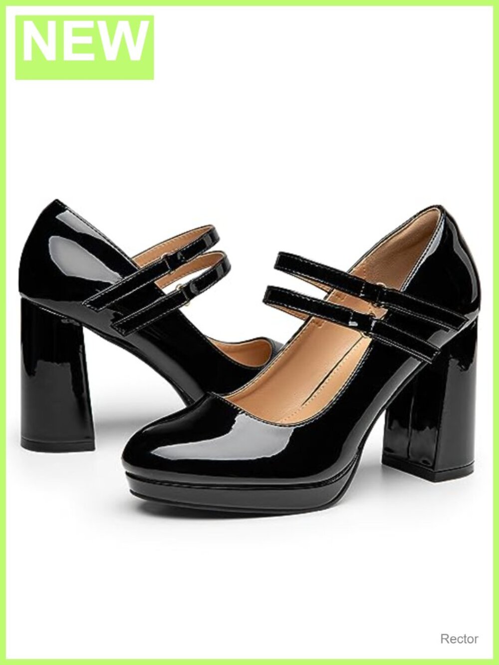 Mary Jane Pumps Women Heels Chunky Block High Heels Double Strap Dress Shoes
